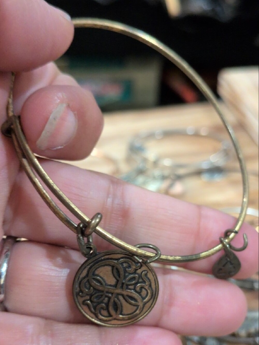 Alex and‎ Ani Path of Life Charm Bangle Bracelet - Rafaelian Gold Finish - Picture 5 of 5